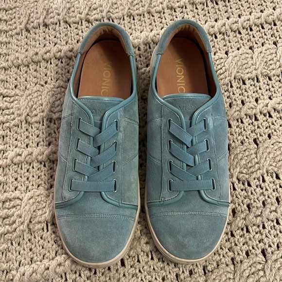 VONIC‎ SNEAKERS ORTHOPEDIC ARCH JEAN SUEDE SlipOn Shoes Women’s Sz 9 power blue. - Picture 1 of 16
